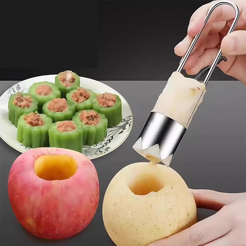 Kitchen Gadgets Usa - ステンレス鋼フルーツコアリムーバーアップル梨ピーマンピッター抽出ツール多用途野菜コアプラーキッチンガジェット