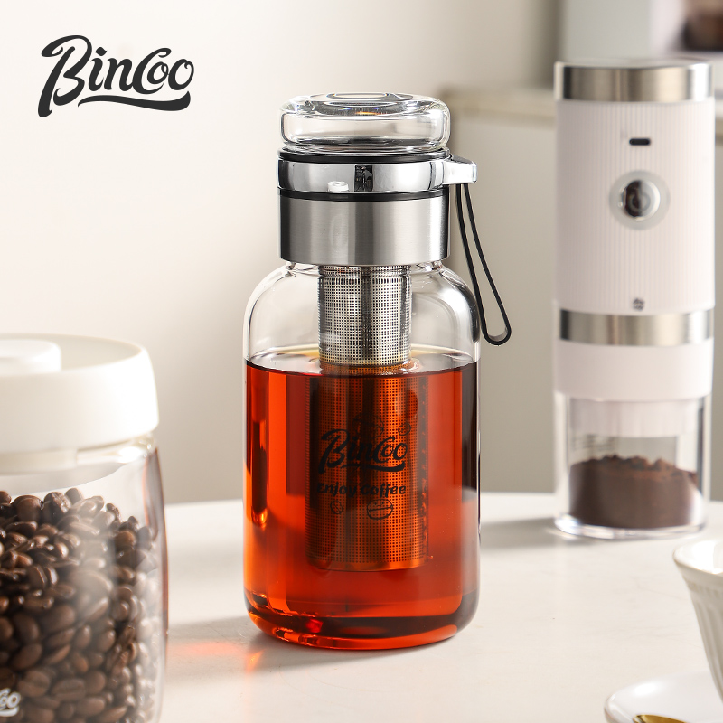 Stainless Steel Strainer - Bincoo-透明なステンレス鋼のコーヒーカップ,長いフィルター,冷抽出,浸漬,ガラス醸造ポット,オフィス,500ml