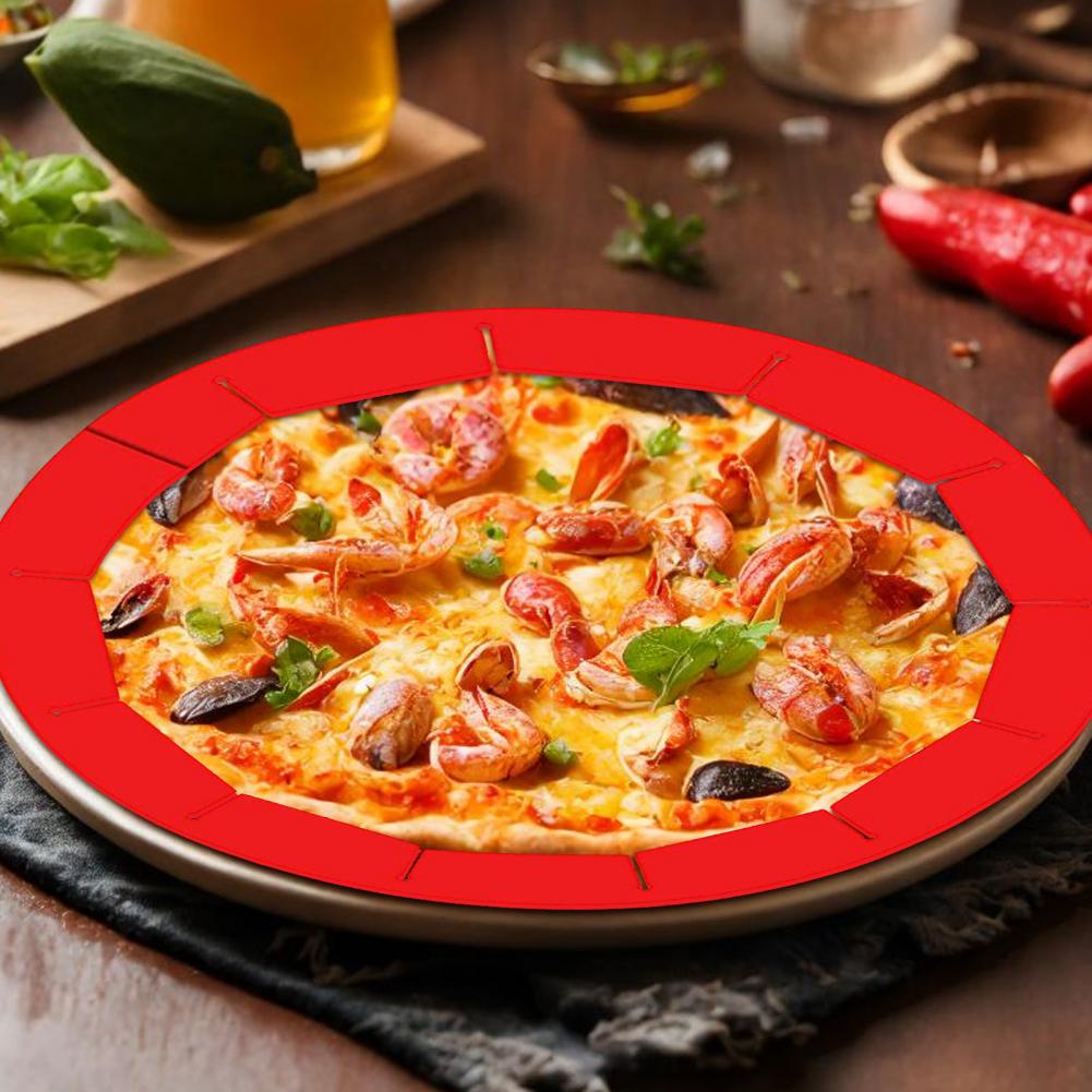 Pizza Stone Baking - 2025年シリコンパイ生地シールド、調整可能8.5インチ～11.4インチ、ピザエッジガード、再利用可能なベーキングプロテクター、完璧なパイのエッジを実現