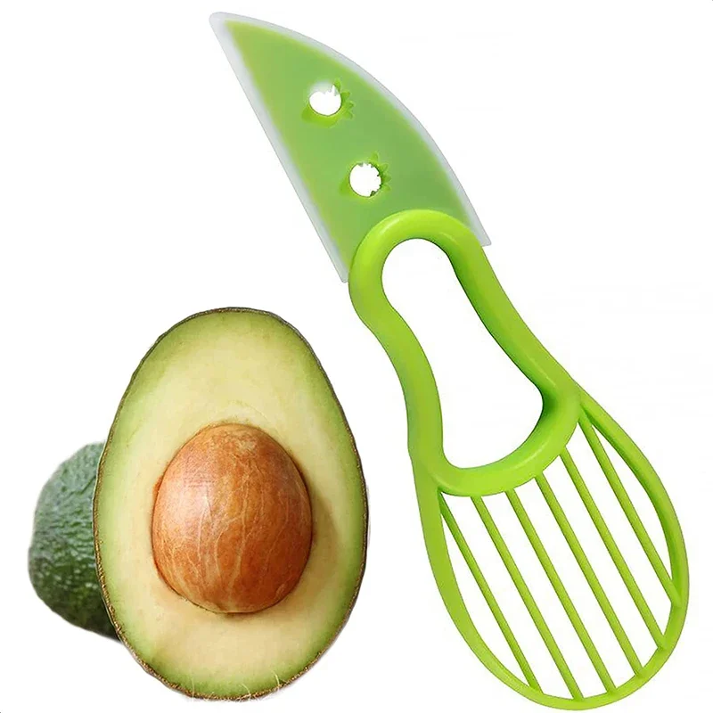 Kitchen Gadgets Hacks - 3 in 1 アボカドスライサー シアコアラー プラスチックナイフ