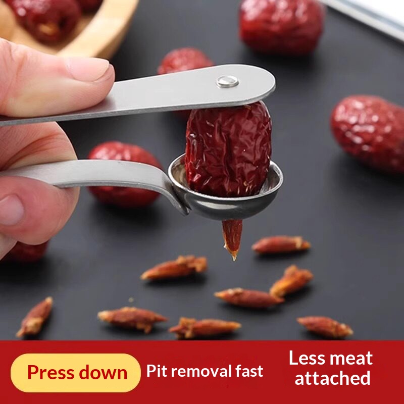 Kitchen Gadgets Usa - ステンレス製ナツメ種抜き器、手動デーツ種抜き器、携帯用チェリー種抜き器、家庭用キッチンガジェット