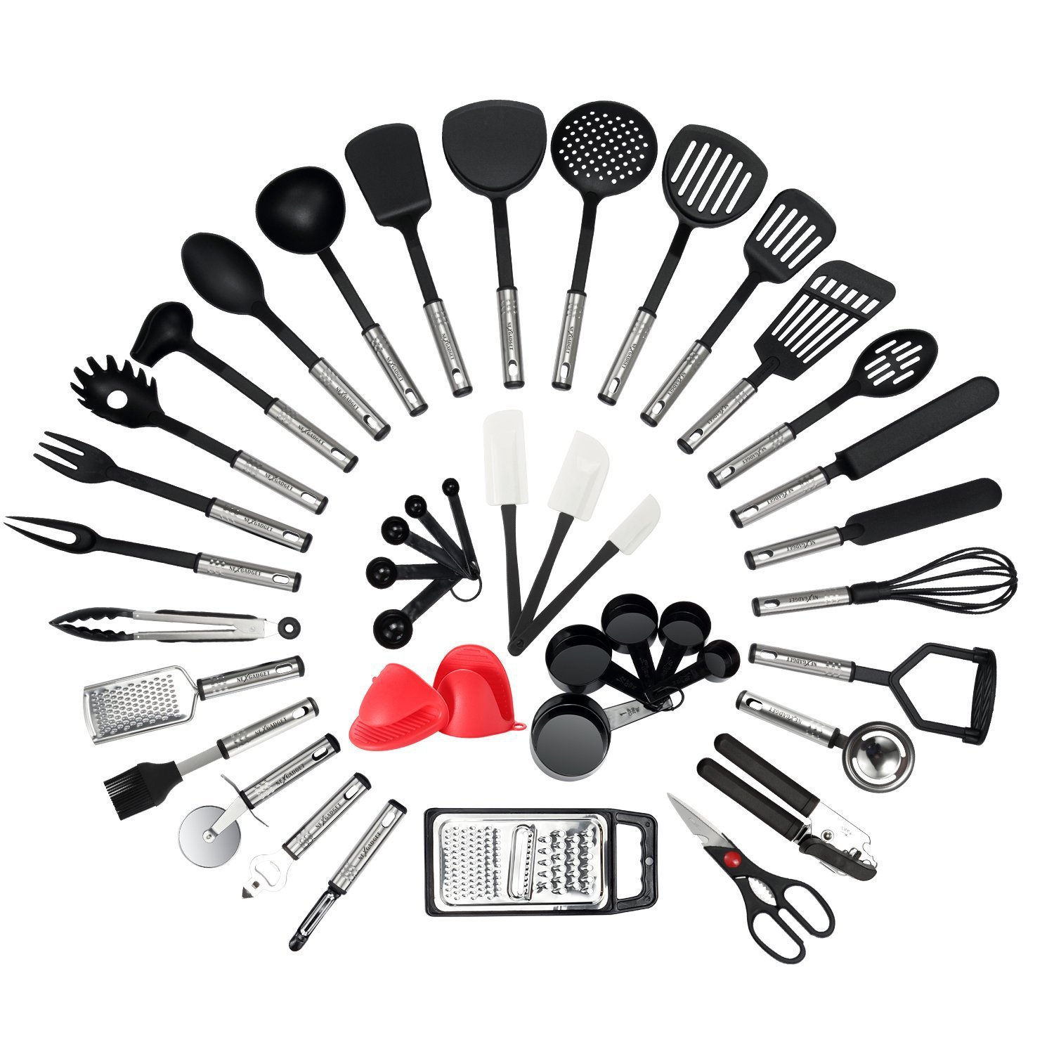 Kitchen Gadgets Usa - ホットセール42点セット ノンスティック耐熱ナイロンステンレス製キッチン用品/調理器具/アクセサリー/調理ツール/キッチンツールセット
