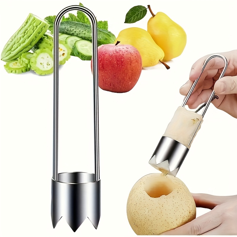 Kitchen Gadgets Usa - ステンレス製果物野菜芯抜き器、ピーマン種子除去ツール、リンゴ梨芯抜きカッター、キッチンアクセサリーガジェット