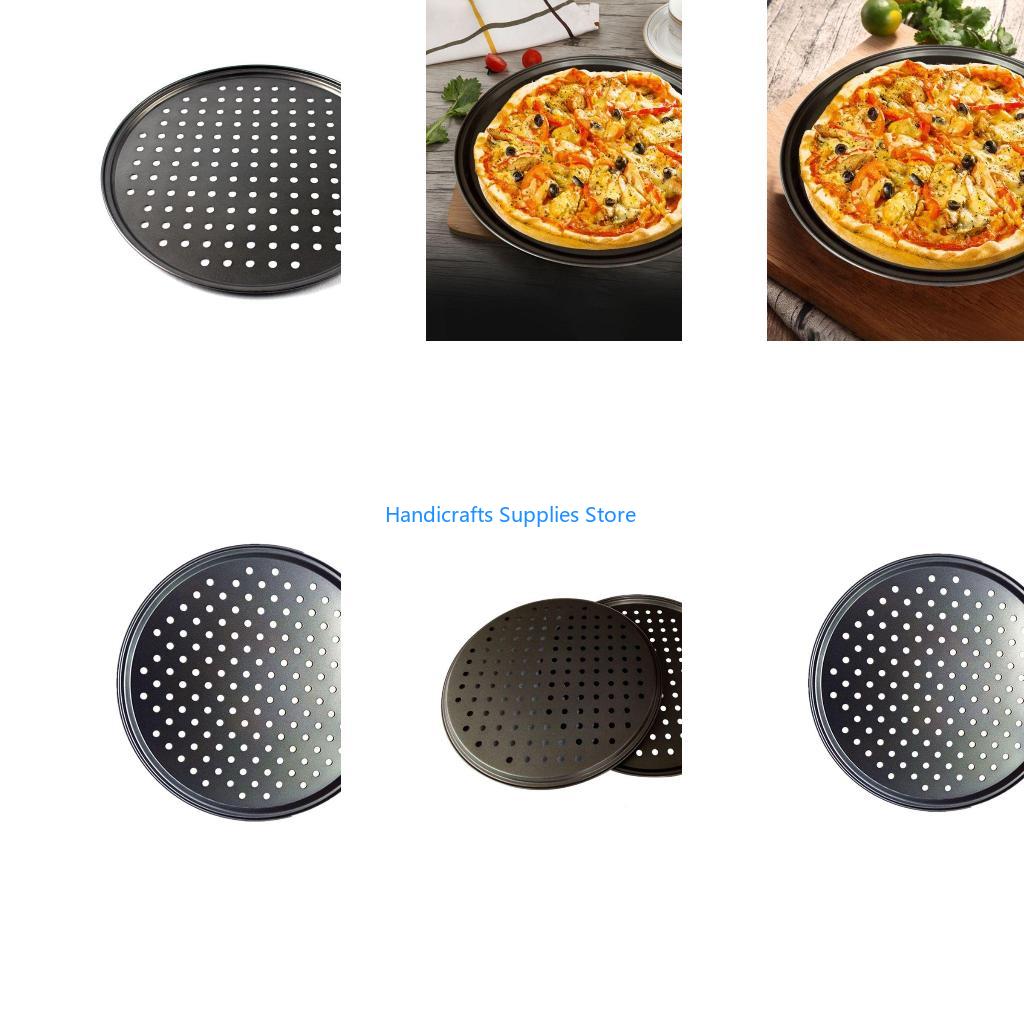 Pizza Stone Baking - R1WA 9/10/11/12 インチベーキングピザパン穴付き炭素鋼テフロン加工キッチン調理ツールパンケーキオーブンアクセサリー