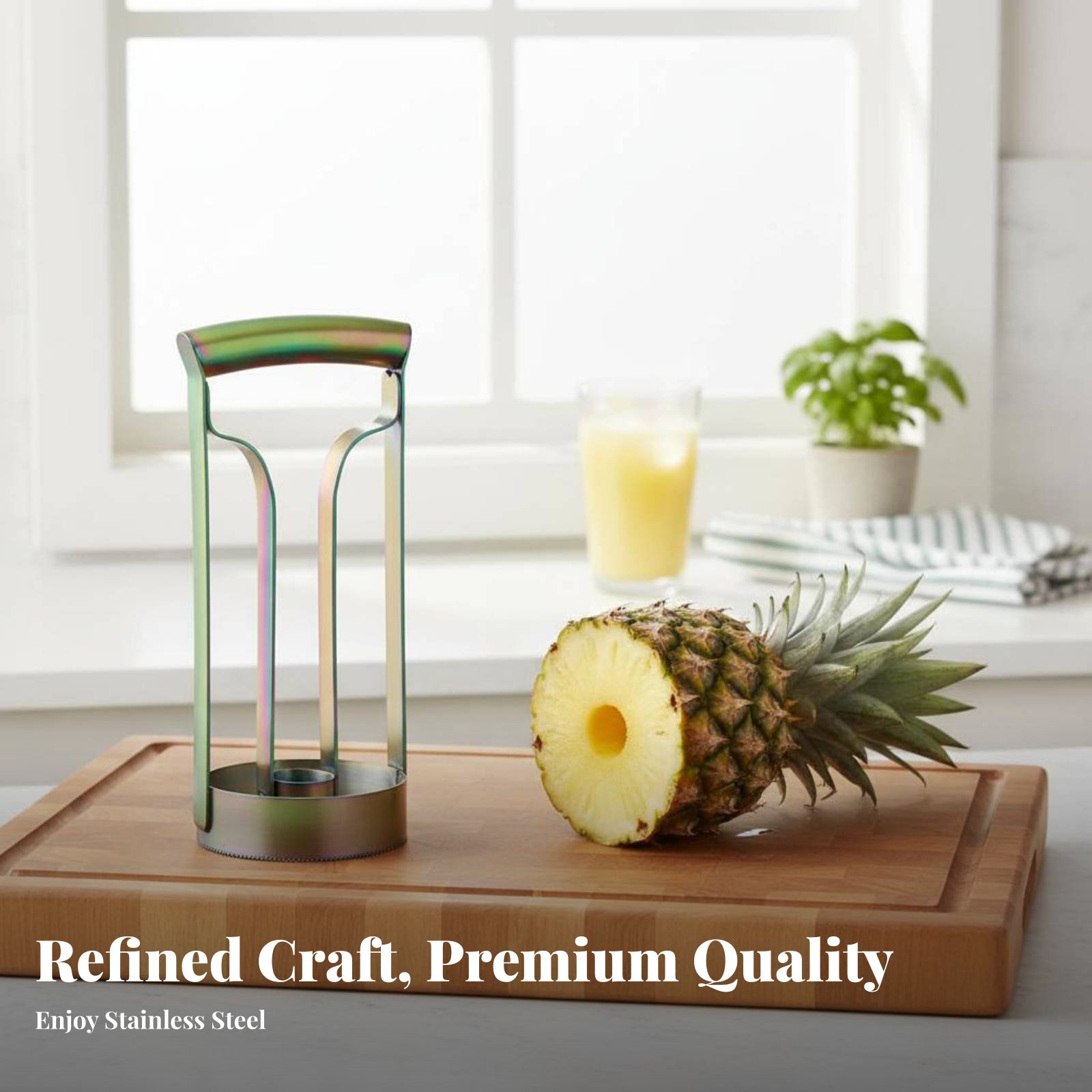 ステンレス製パイナップルカッター 芯抜き・スライス用 ステン - Kitchen Gadgets Usa のレビューと価格