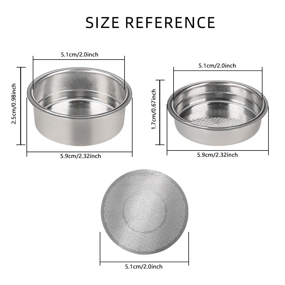 加圧二重層 51 ミリメートルステンレス鋼コーヒーフィルター - Stainless Steel Strainer のレビューと価格