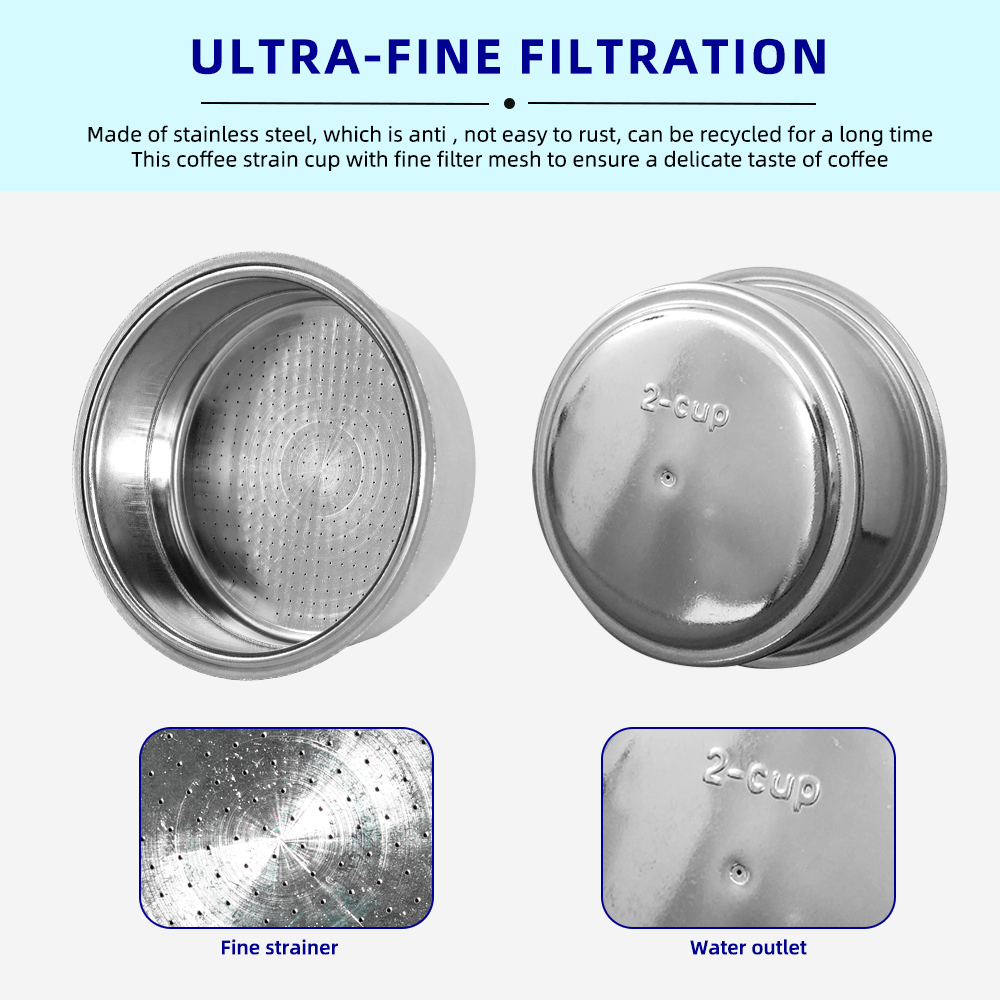 加圧二重層 51 ミリメートルステンレス鋼コーヒーフィルター - Stainless Steel Strainer のレビューと価格
