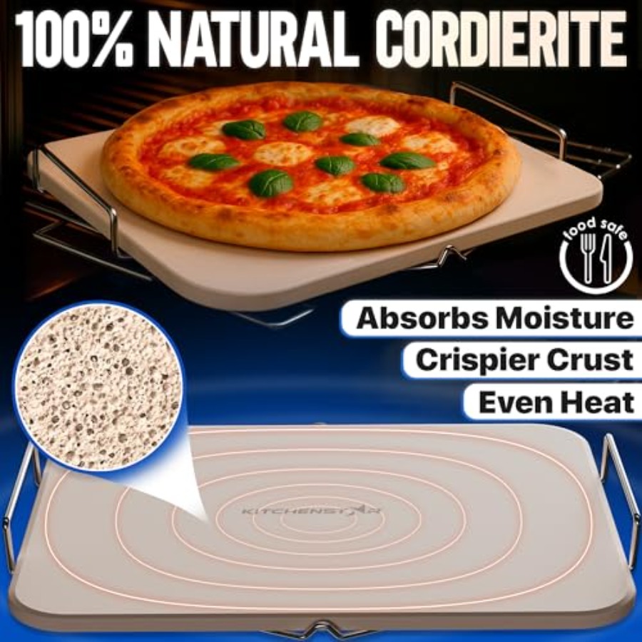 15x ピザストーン オーブンとバーベキューグリル用 ハンド - Pizza Stone Baking のレビューと価格