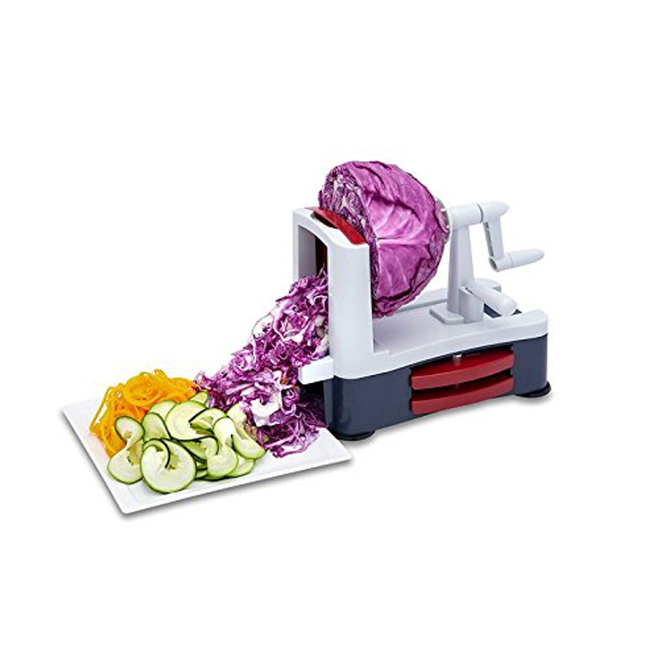 野菜スパイラル三枚刃スライサーグラインダーファインヌードルパ - Spiralizer Vegetable Noodle のレビューと価格