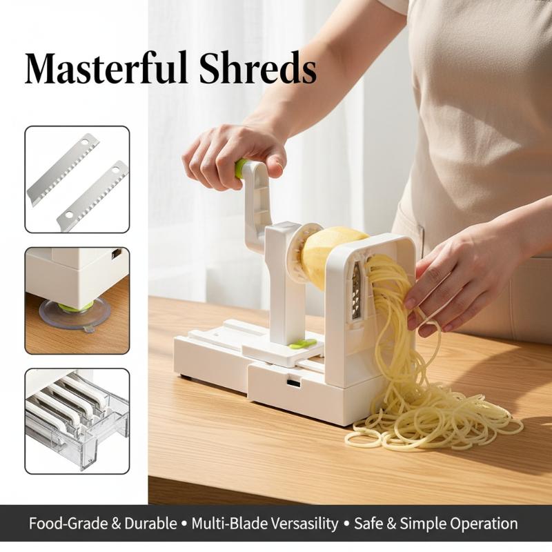 ステンレス製ポテトヌードルメーカー 4-in-1 野菜スパイ - Spiralizer Vegetable Noodle のレビューと価格