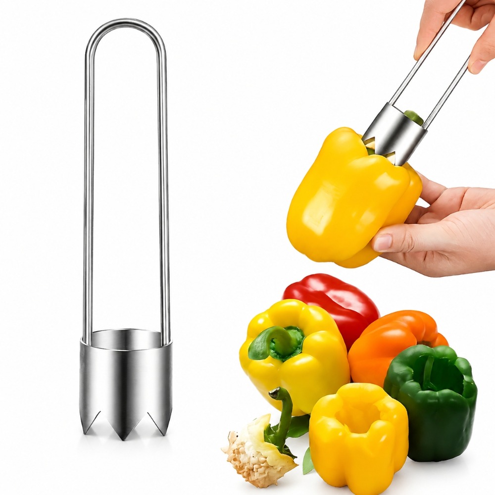 ステンレス製果物野菜芯抜き器、ピーマン種子除去ツール、リンゴ - Kitchen Gadgets Usa のレビューと価格