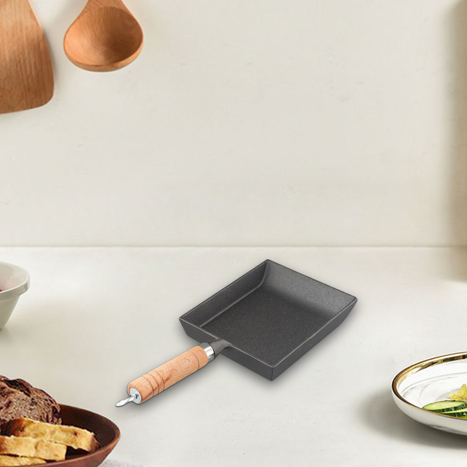 ステンレス鋼黒焼き卵焼き器オムレツ調理器具滑り止めハンドル付 - Kitchen Gadgets Japanese のレビューと価格