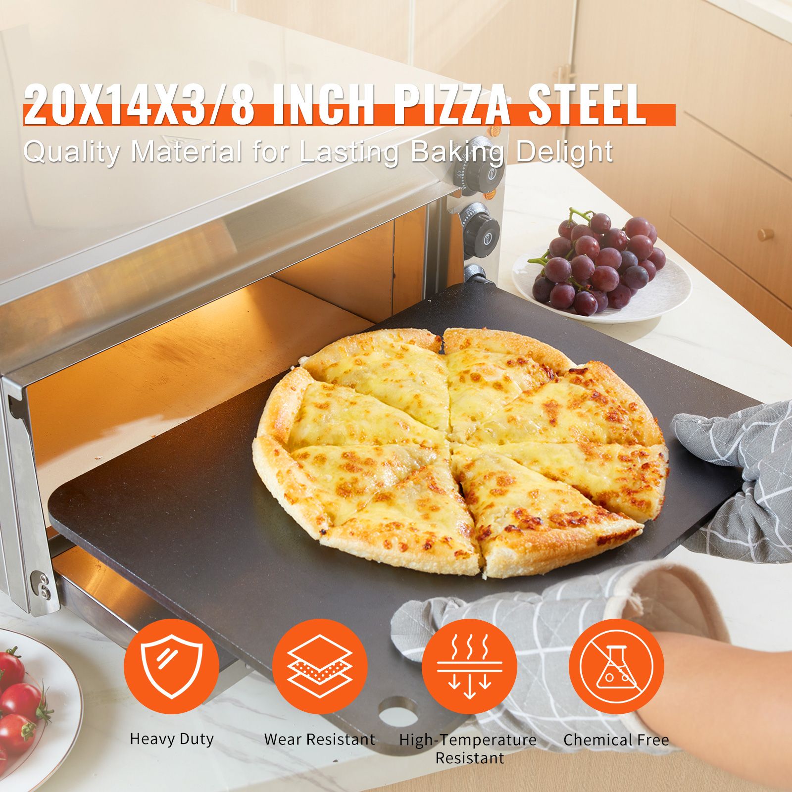 ピザスチール、20インチ x 14インチ x 3/8インチ  - Pizza Stone Baking のレビューと価格