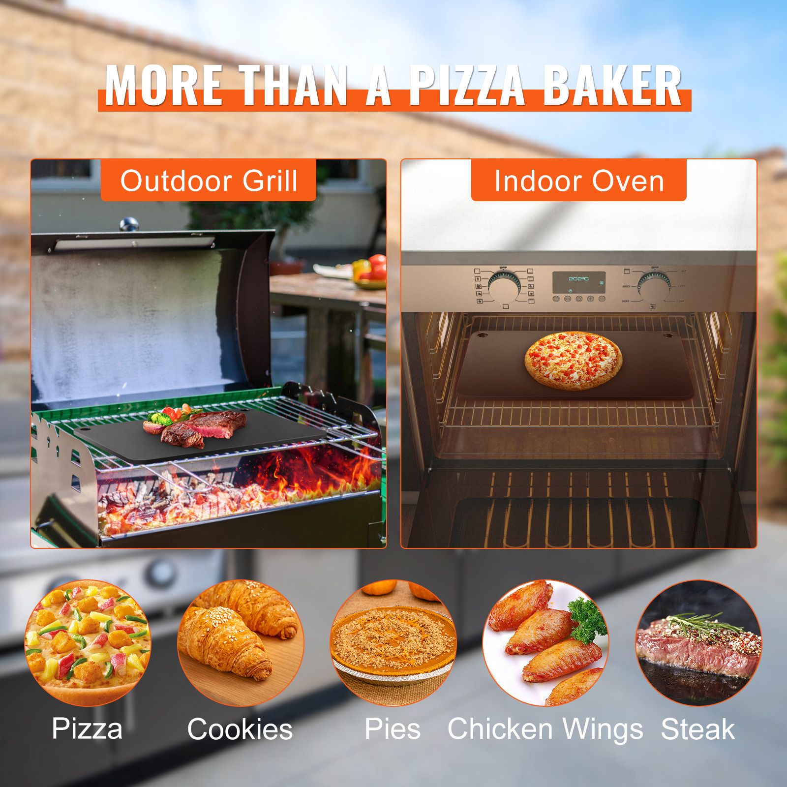 ピザスチール、20インチ x 14インチ x 3/8インチ  - Pizza Stone Baking のレビューと価格