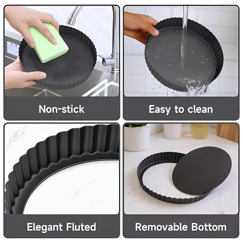 1個入り 取り外し可能な底面溝付きタルトパン ノンスティック - Kitchen Gadgets Hacks のレビューと価格