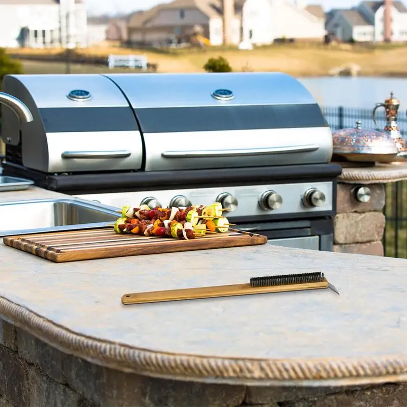 22インチの銅線ピザブラシ,木製ハンドルとステンレス鋼のスク - Pizza Stone Baking のレビューと価格
